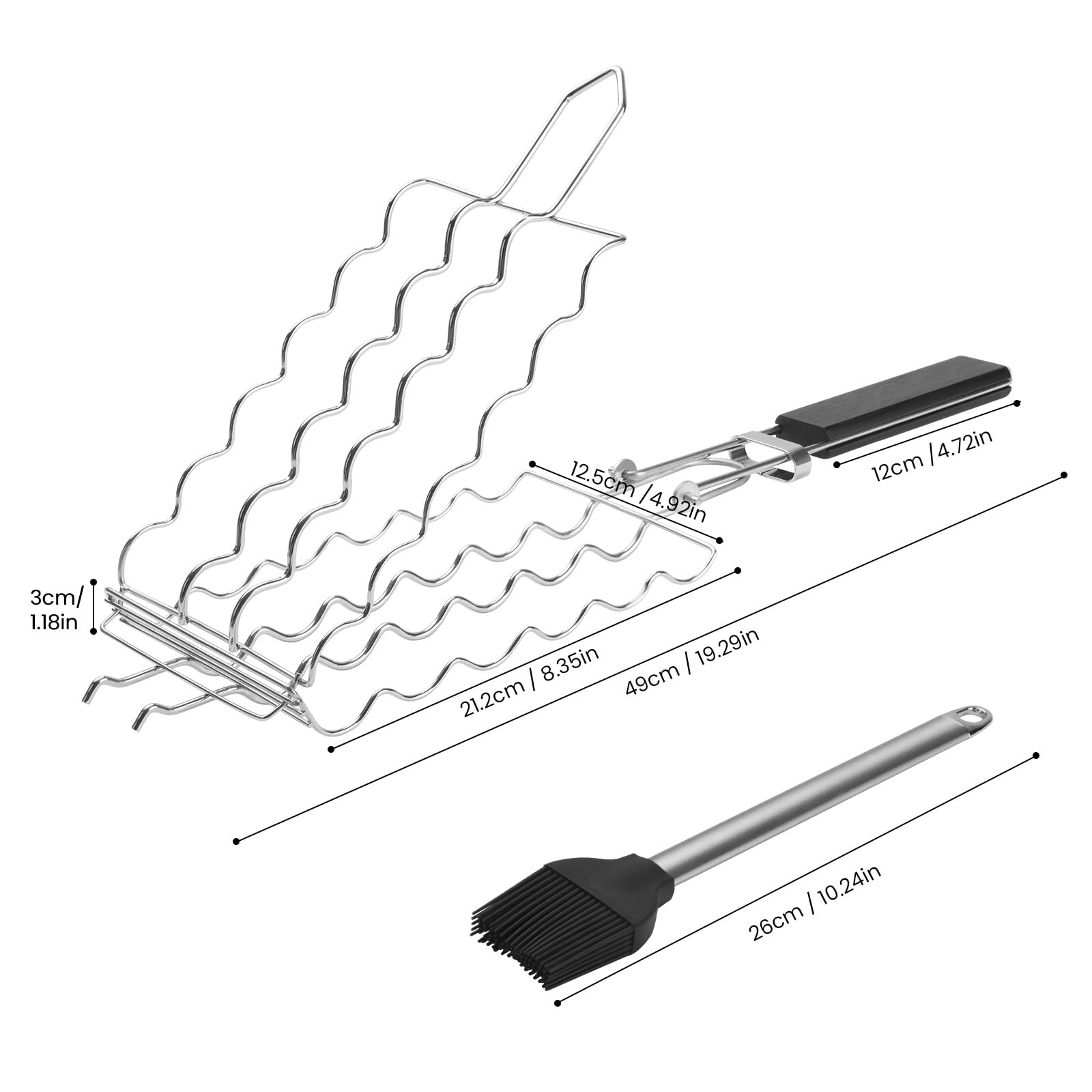 QIAN POWER removable wooden handle stays cool for safe grilling.