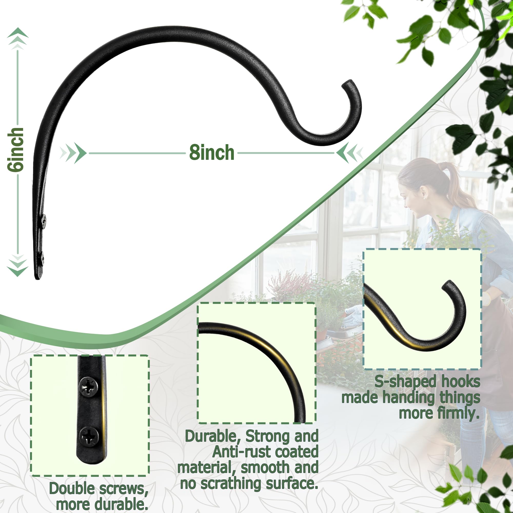 Qiang Ni garden decor bracket ideal for planters and wind chimes