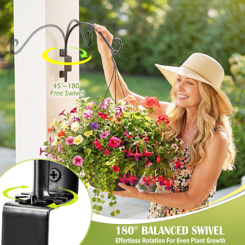 Qiang Ni Swivel Plant Hanger with eight gear positions for precise angles.