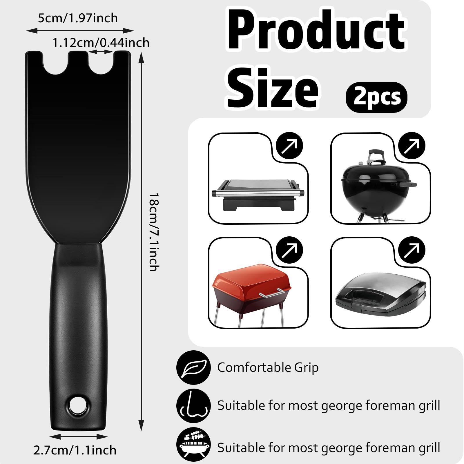 Qianyu nylon heat-resistant grill scraper resists heat up to 120°C.