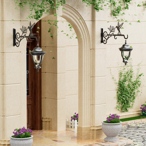 Qiaogreen 10-inch wrought iron bracket mounted on wall for sturdy display