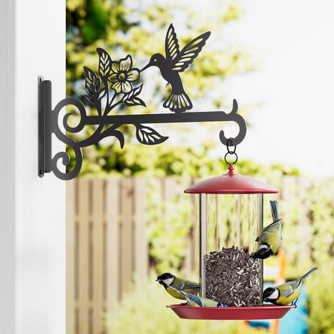 Qiaogreen bird-feeder hanger doubles as a decorative garden accent.