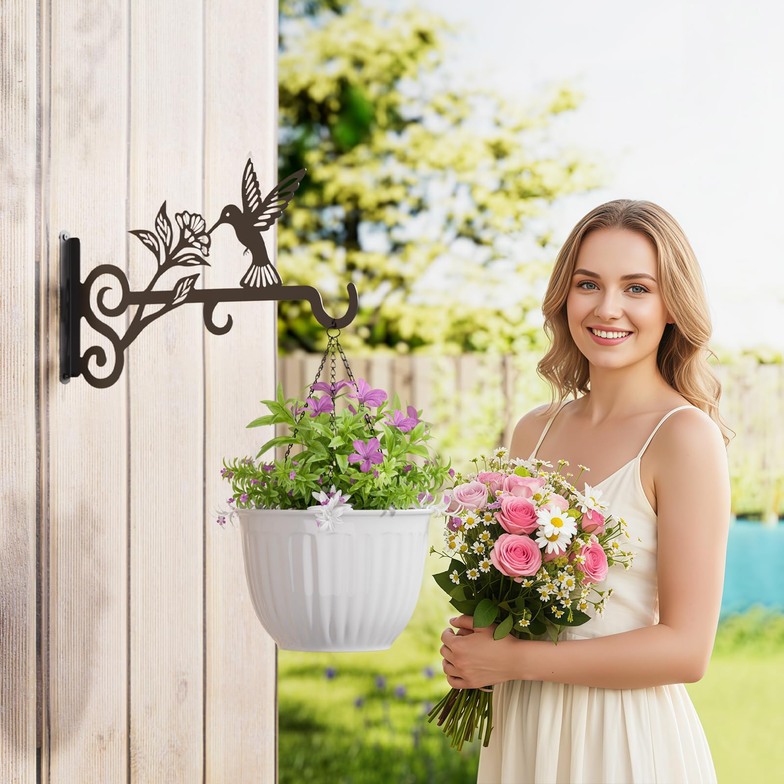 Qiaogreen gift-ready 2-pack decorative wall brackets for gardeners