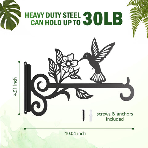 Qiaogreen hanging-basket bracket ideal for patios and balconies.