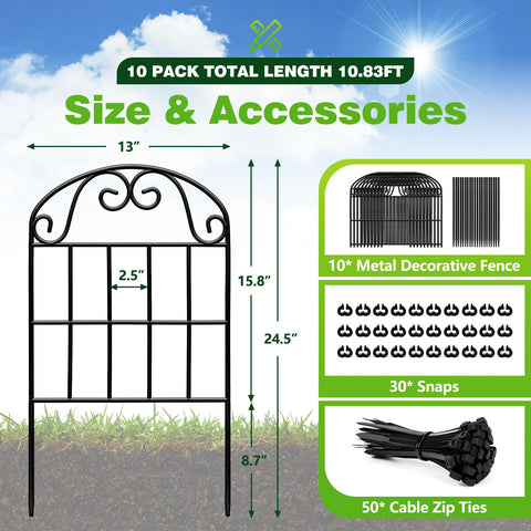 QIAOKAIYAN 10-pack tall panels arranged for flexible layouts in yards and patios.