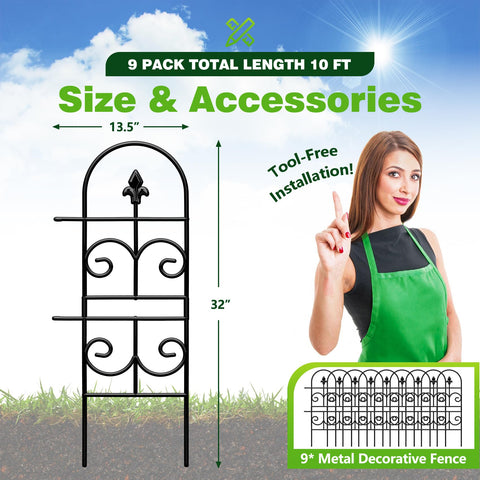 QIAOKAIYAN 10 ft expandable layout for versatile garden fencing and edging.