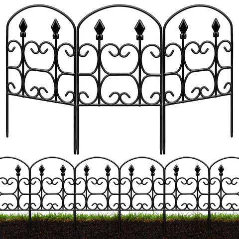 QIAOKAIYAN arch garden fence 24in enhances landscape for decorative boundary.