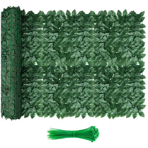 QIAOKAIYAN artificial ivy privacy fence panel dense leaves for realistic outdoor seclusion.