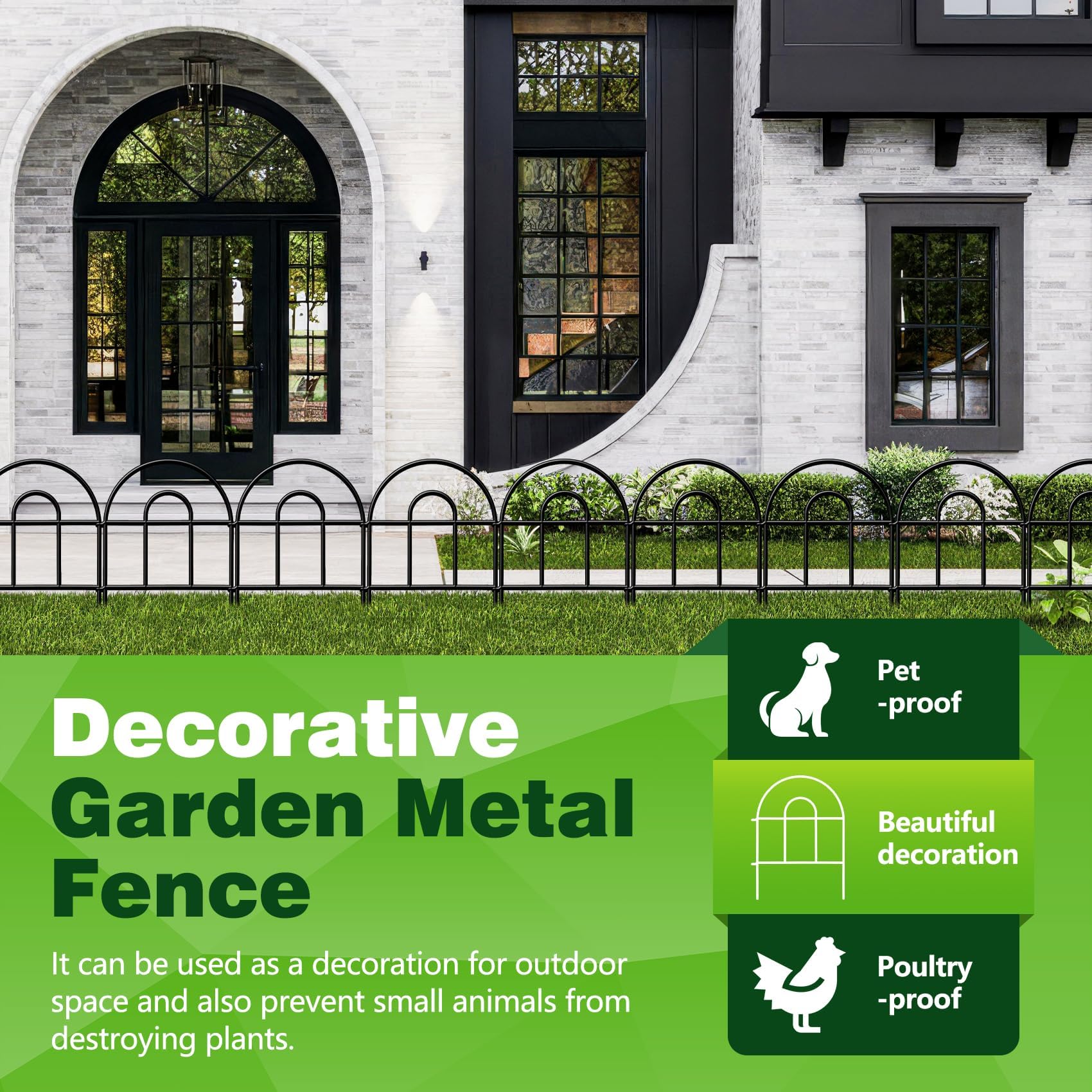 QIAOKAIYAN decorative garden fence panel 07 weather-resistant border for outdoor spaces