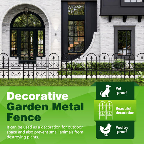 QIAOKAIYAN decorative black fence adds style while marking garden borders.