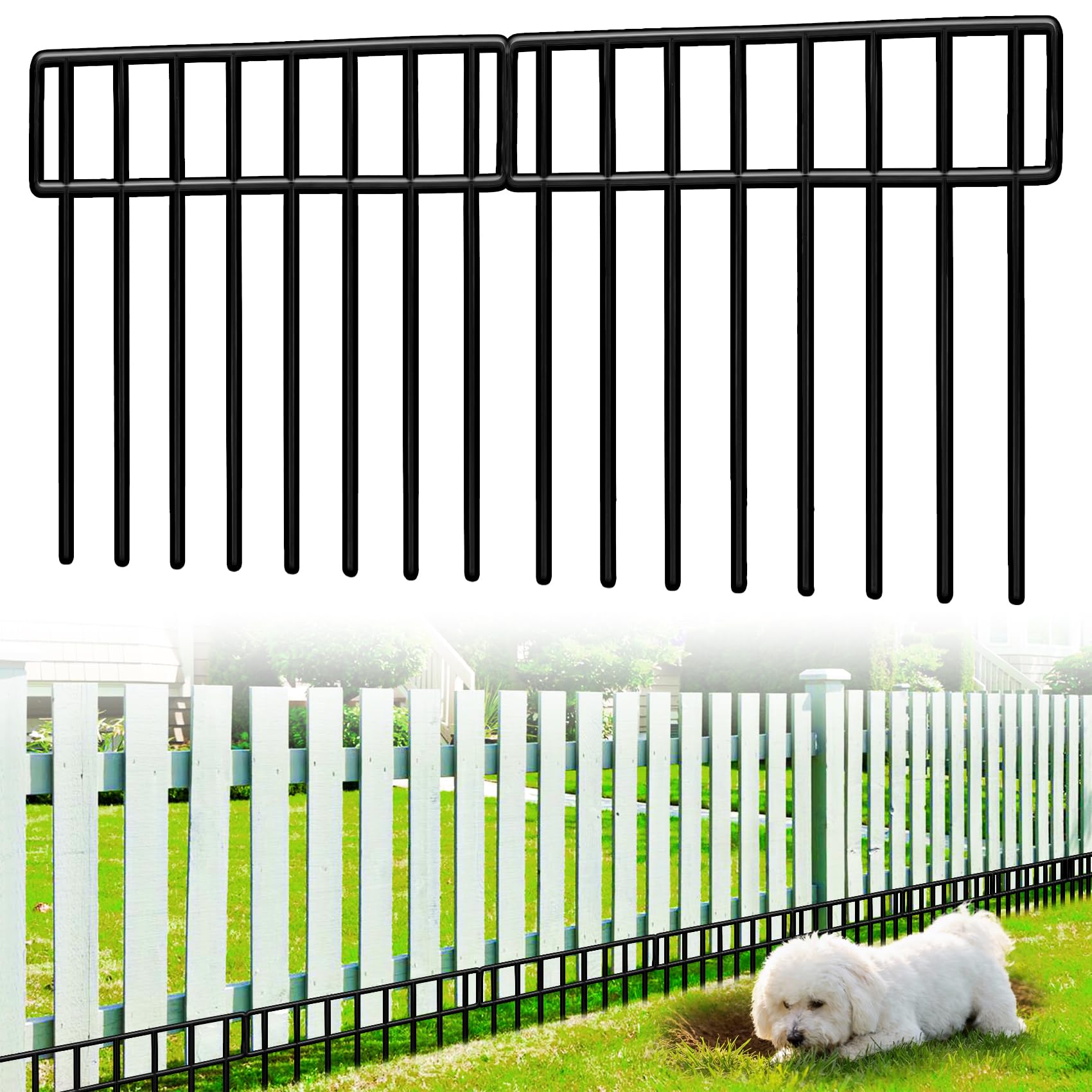 QIAOKAIYAN no dig fence panel assembly shows quick, tool-free setup for pet safety and yard organization.