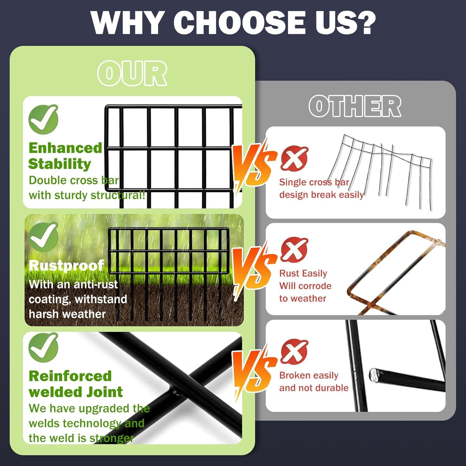 QIAOKAIYAN no-dig fence panels packaged for simple storage and transport