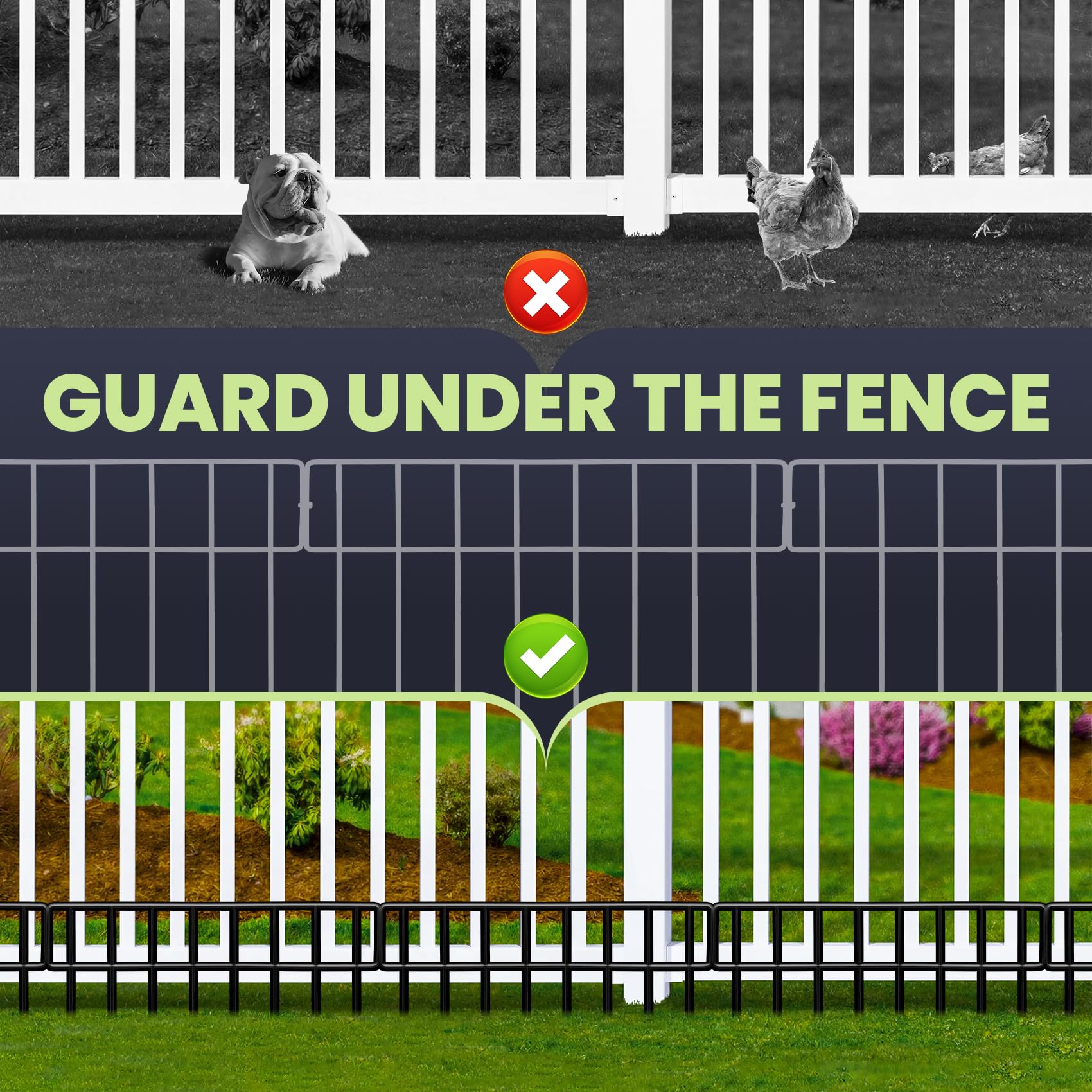QIAOKAIYAN fence extending along a garden border for added coverage.