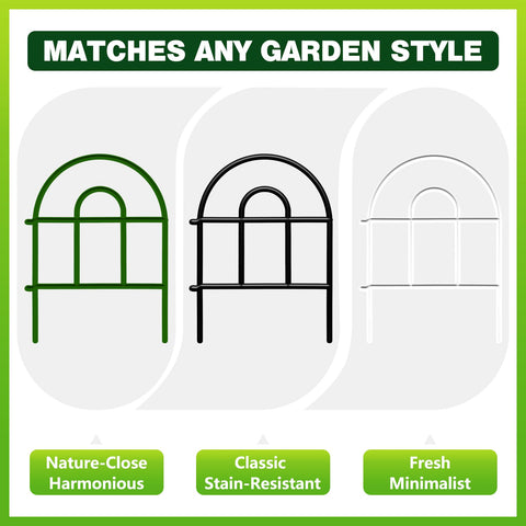 QIAOKAIYAN rustproof metal fence arch border provides durable edging for outdoor beds.