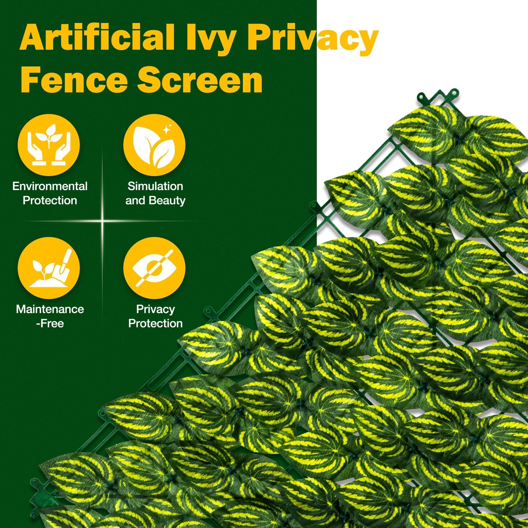 QIAOKAIYAN UV fade-resistant ivy fence maintaining color under sun.