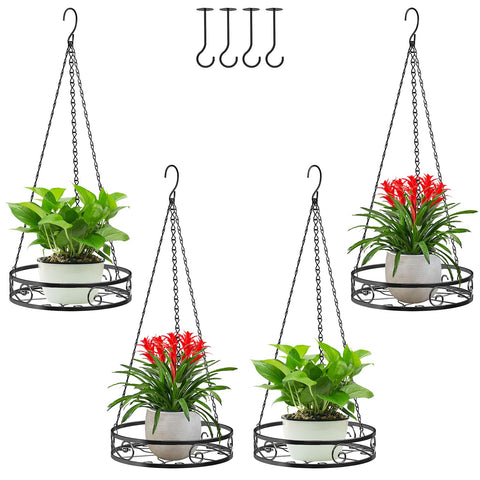 Qiaomeiysp 4-pack metal planters on outdoor hooks for instant curb appeal