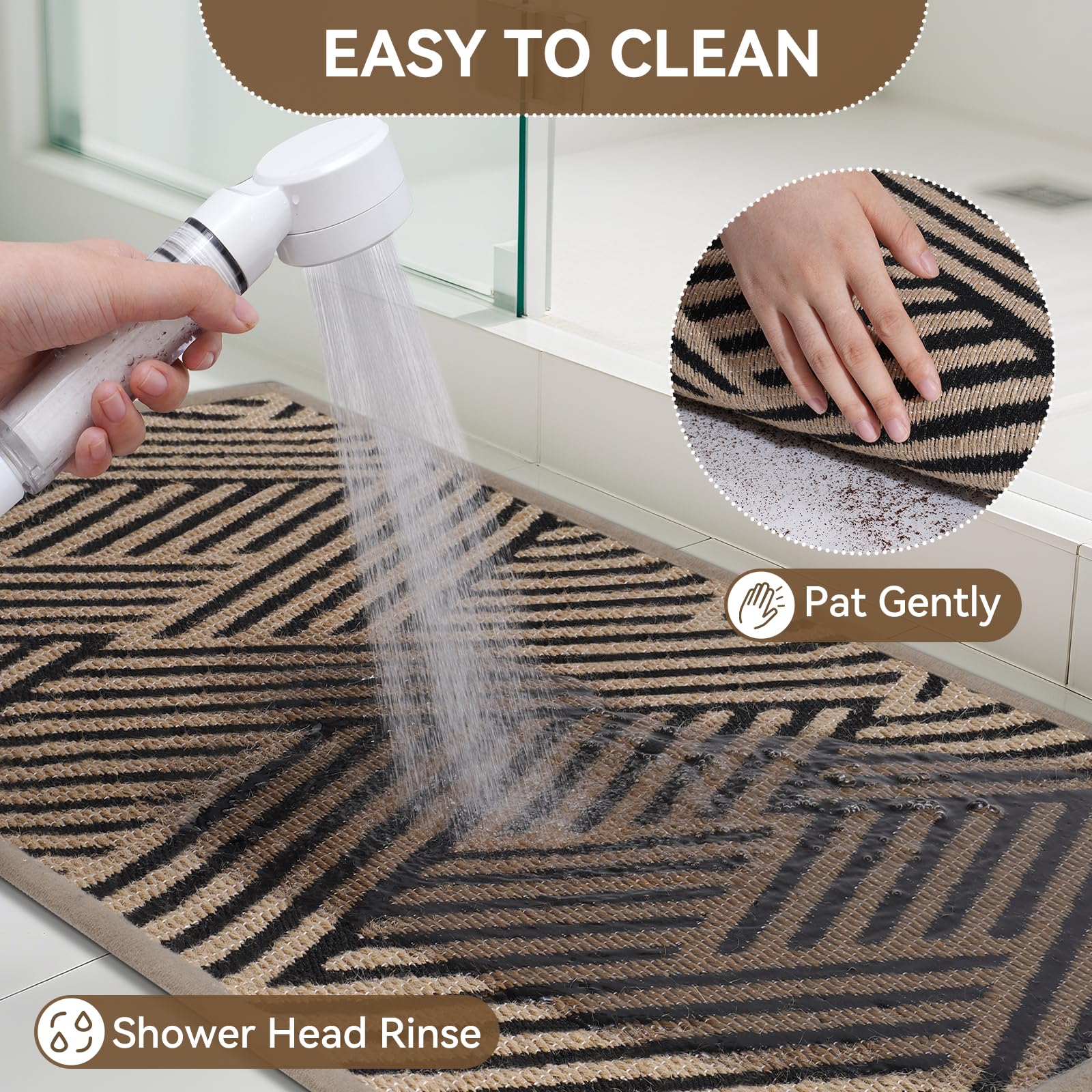 QiCaiJia washable door mat cleans easily with gentle care.