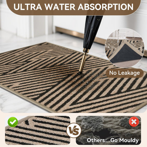 QiCaiJia door mat textured design adds style to any entry.