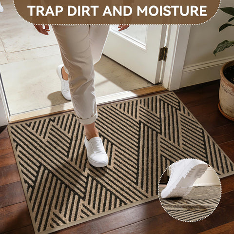 QiCaiJia entryway mat dirt-trapping design helps keep floors clean year-round.