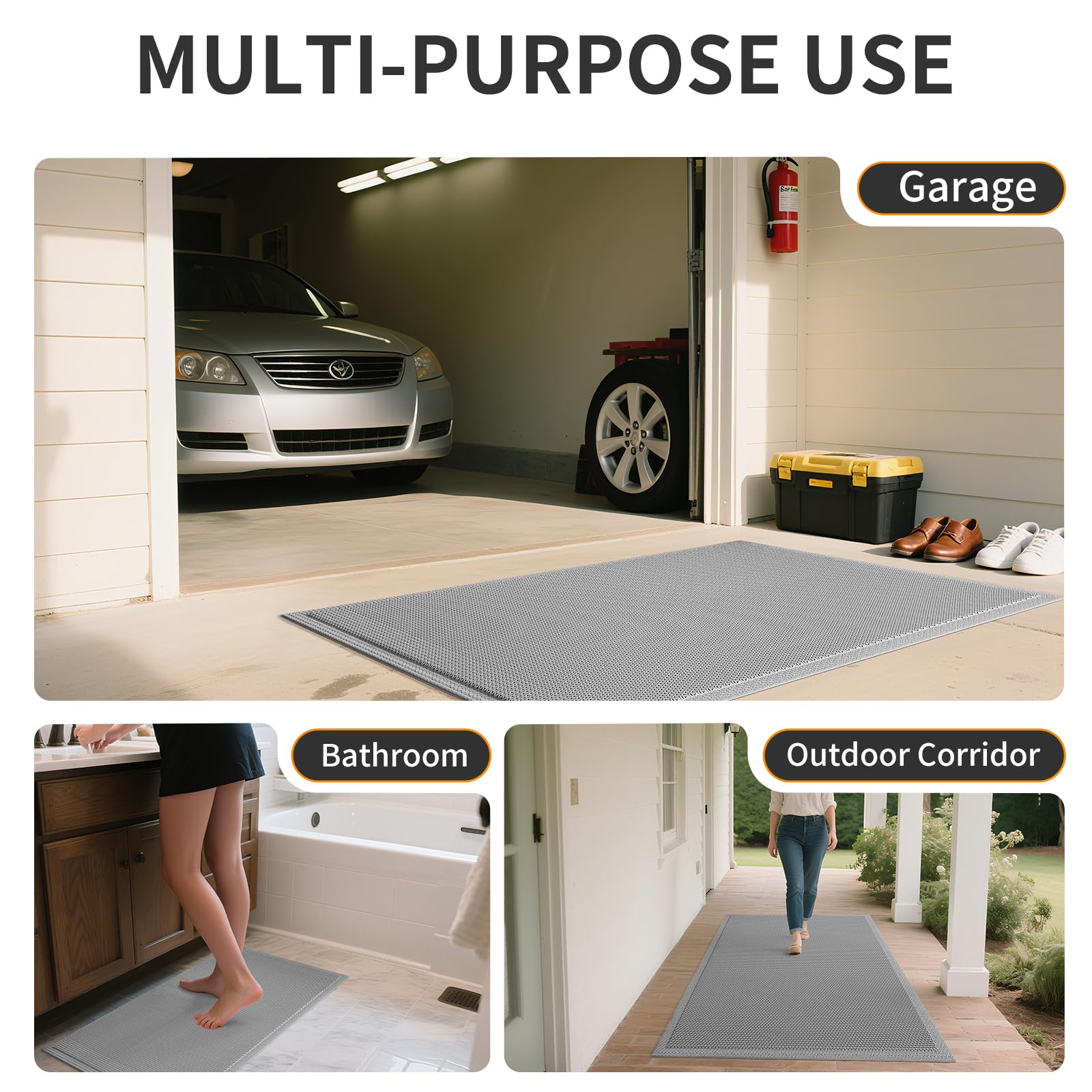 QiCaiJia grey color mat blends with modern entrances.