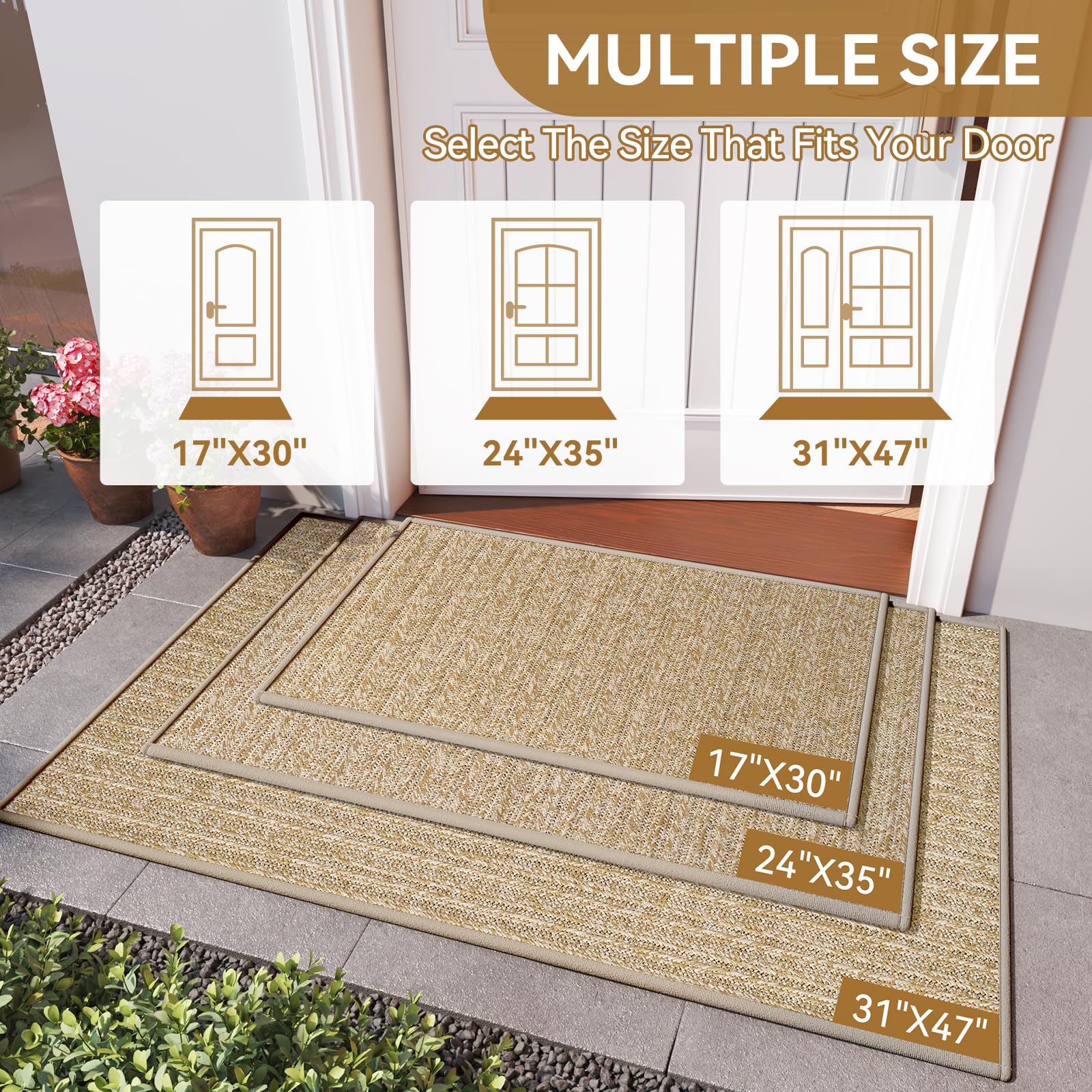 QiCaiJia dirt-trapping mat close-up showing waterproof fibers keeping floors cleaner