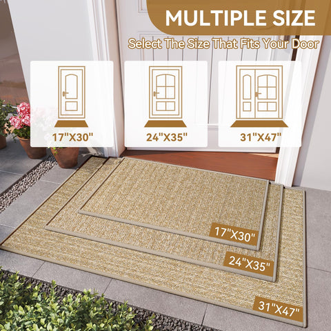 QiCaiJia dirt-trapping mat close-up showing waterproof fibers keeping floors cleaner