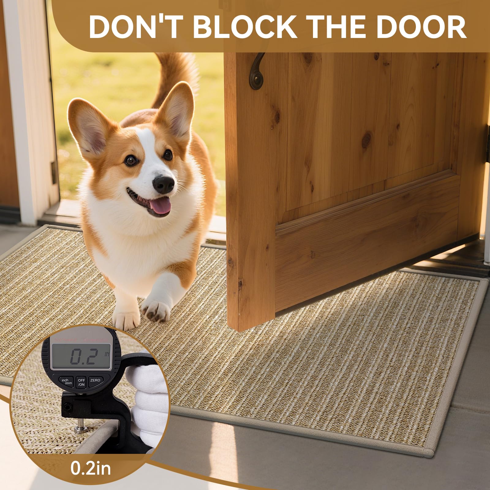 QiCaiJia non-slip backing provides secure grip on tile and wood floors
