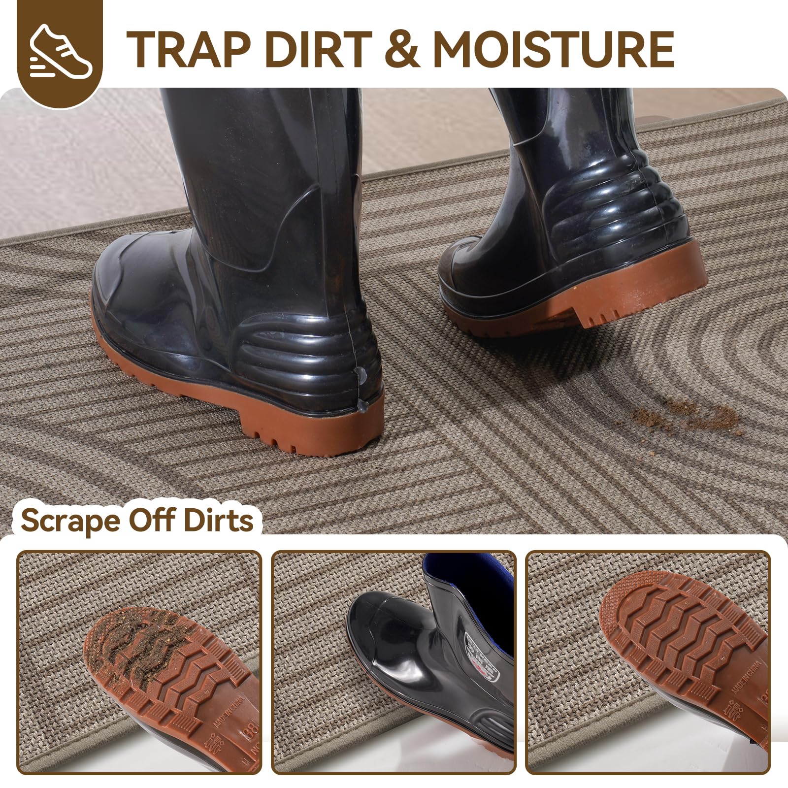 QiCaiJia washable door mat easy to clean with a hose or vacuum