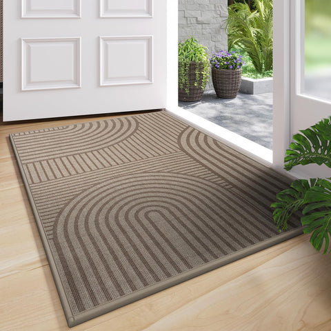 QiCaiJia front door mat 24x35 absorbs moisture to keep entryway clean