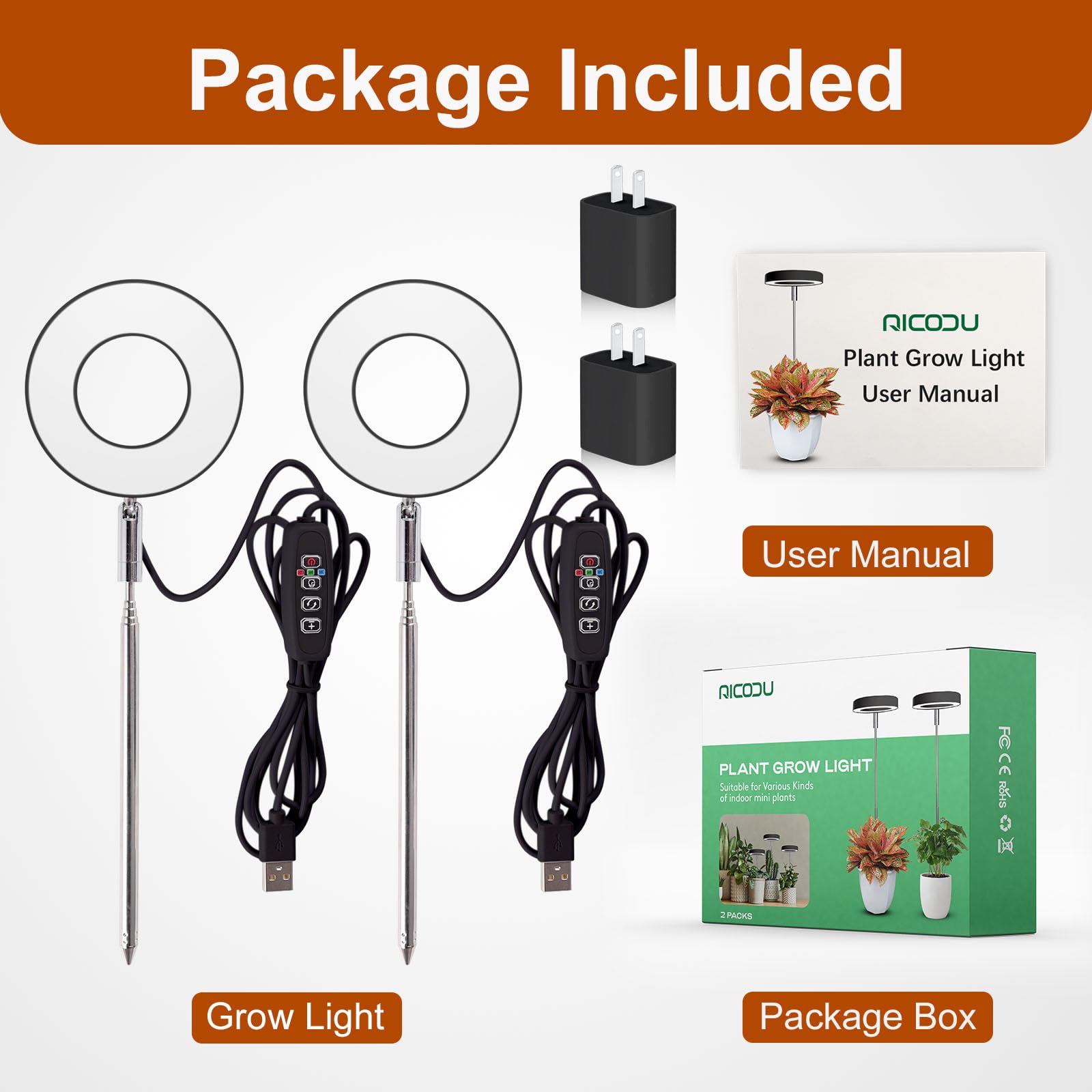 Qicodu grow light suitable for desk use brightens indoor greens without clutter