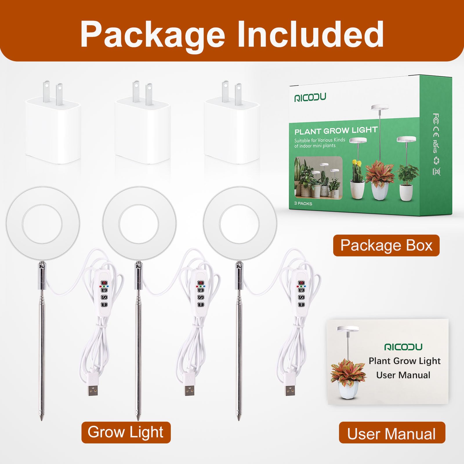 Qicodu grow light energy-saving LED lasts for years