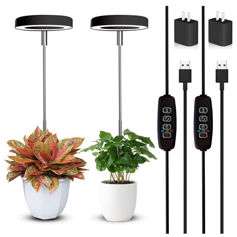 Qicodu grow light full-spectrum for small potted plants boosts foliage growth