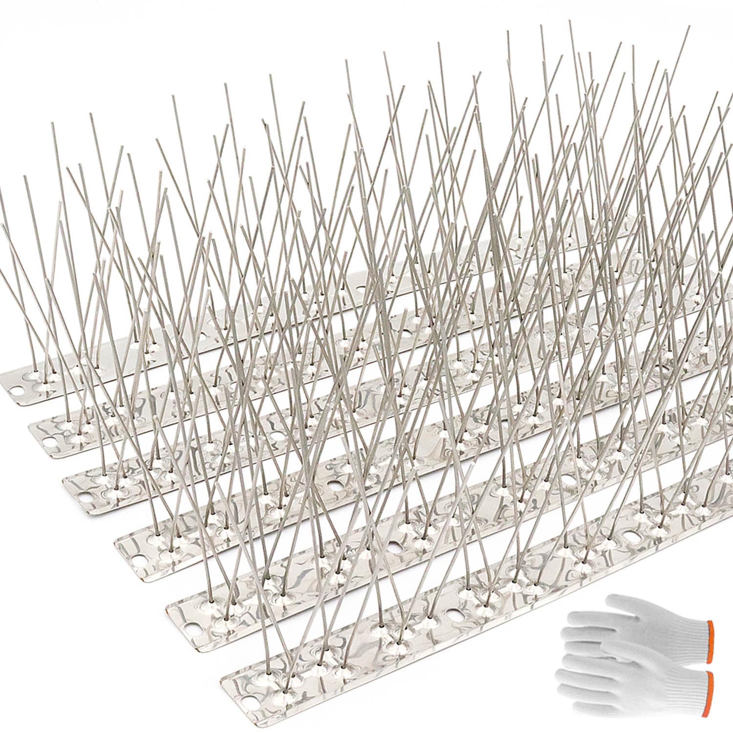 QIEGL bird spikes 304 stainless steel offer 50ft coverage for roof and fence protection.