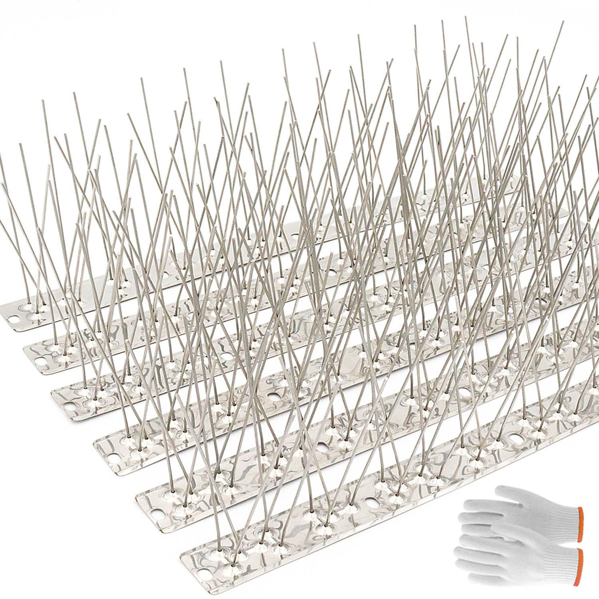 QIEGL bird spikes 304 stainless steel offer 50ft coverage for roof and fence protection.