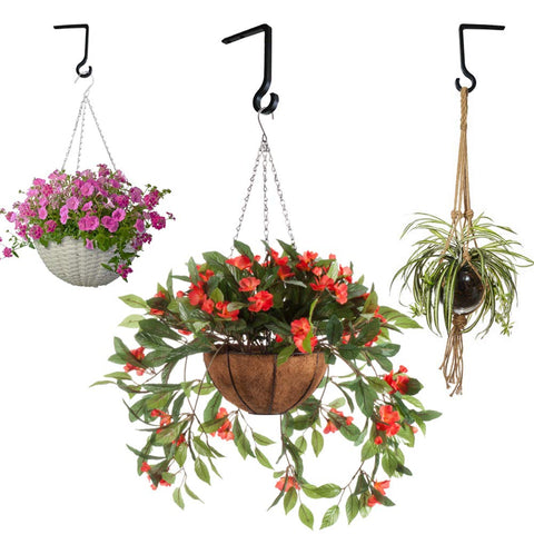 QIEGL metal plant hook set 2-pack simplifies garden decoration