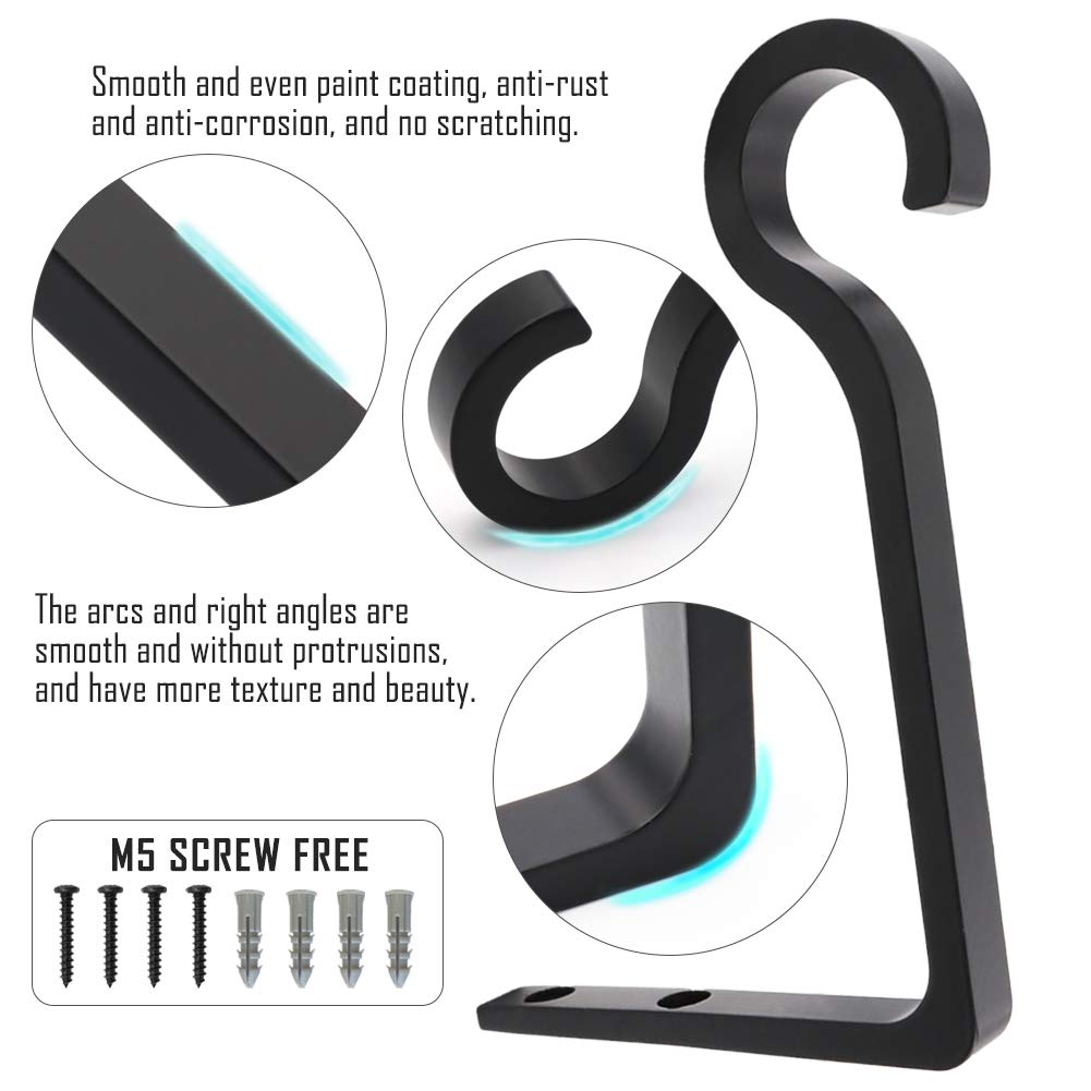 QIEGL metal wall hook shepherds hook, decorative and versatile for lanterns or wind chimes.
