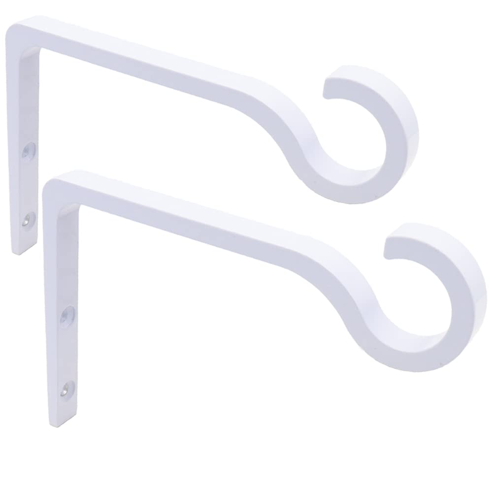 QIEGL white hanging plant bracket 6inch on wall supports lightweight pots safely