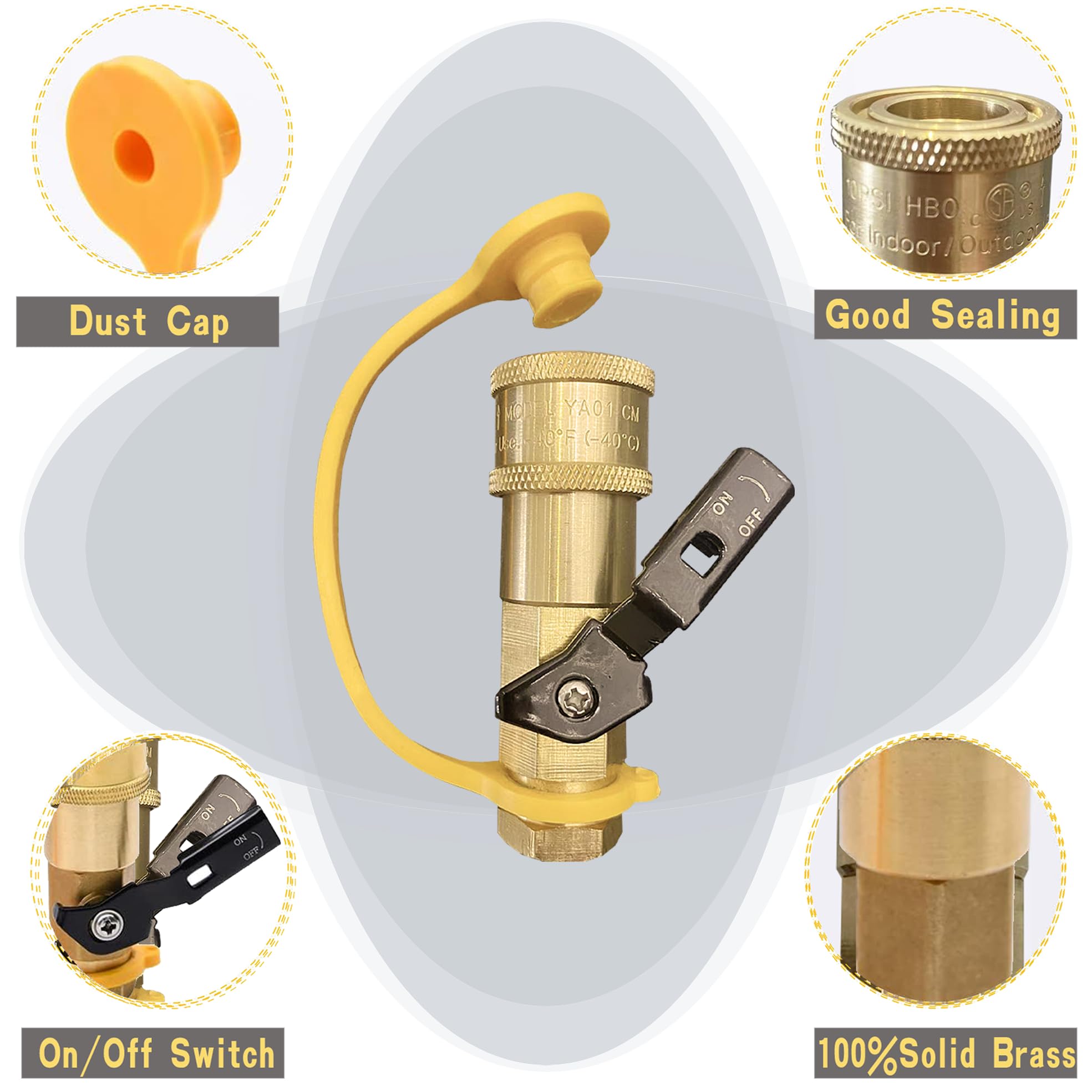 Qieoyk 1/4 inch NPT quick-connect plug for secure seals.