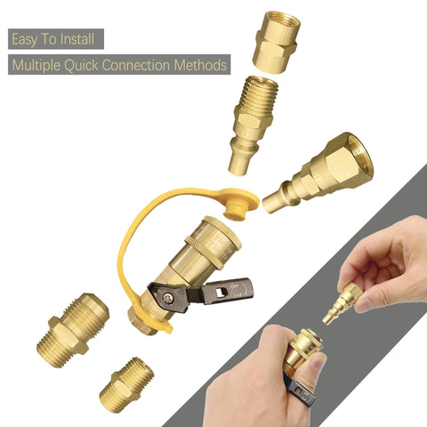 Qieoyk 3/8 inch flare to 1/4 inch NPT male adapter in action.