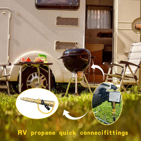 Qieoyk outdoor-use fitting kit for grills, stoves, and campfires.