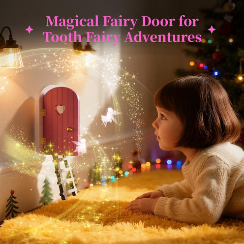 QIESIDM Tooth Fairy Door with ladder detail for whimsical play.