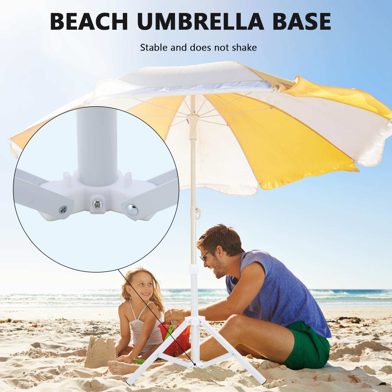 Qiilu universal-pole-compatibility base adjusts to 2.2–2.5 cm poles for versatility.