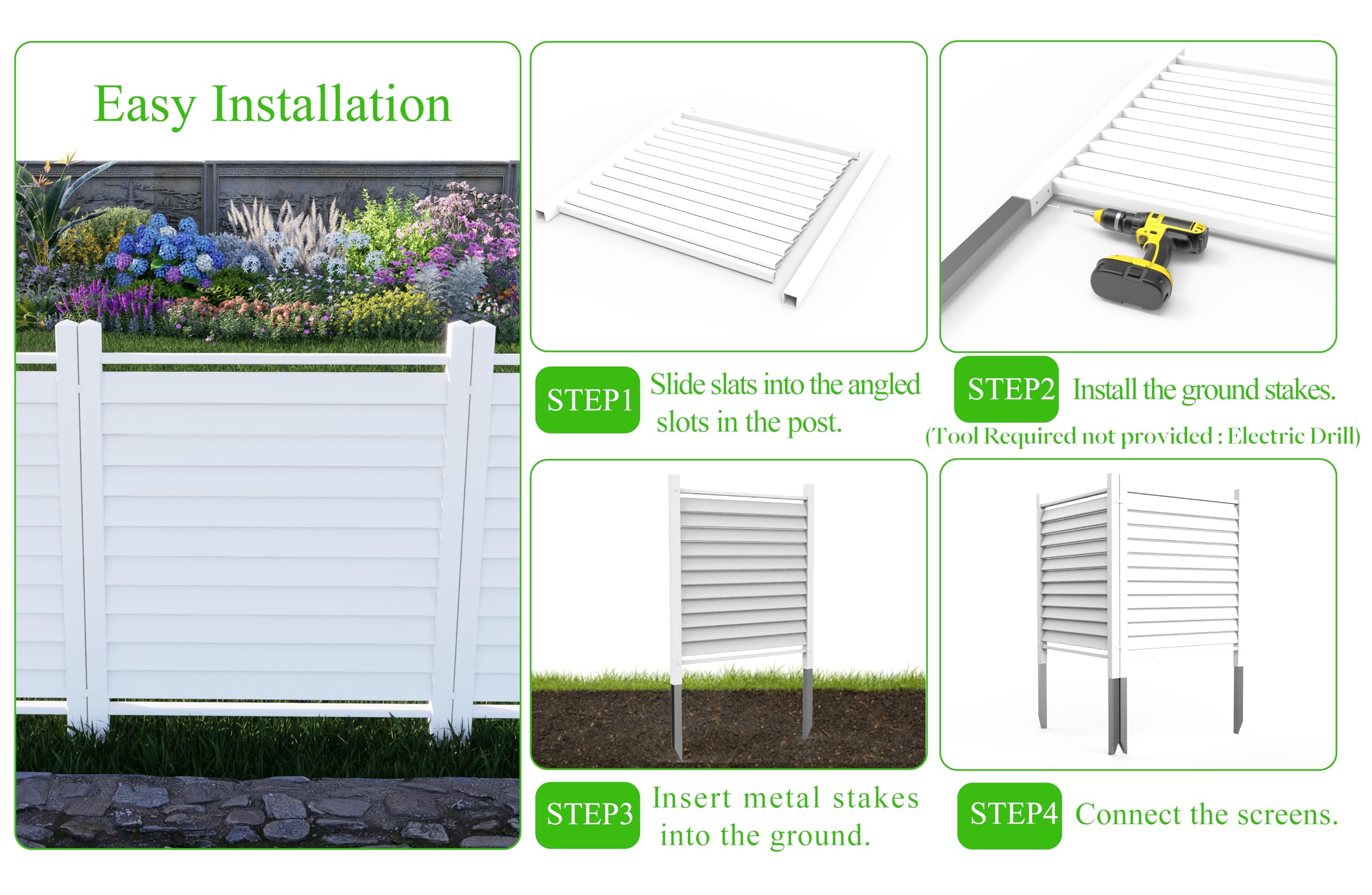Qikdesign included hardware and rails for flexible configurations