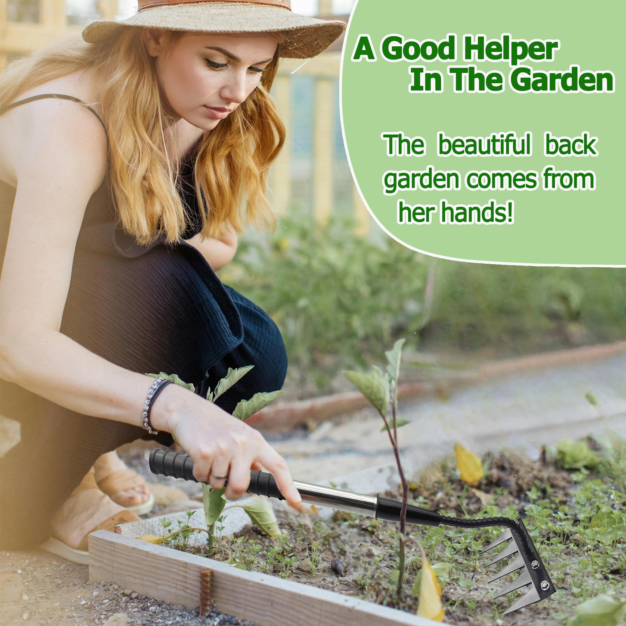 Durable stainless handle and rust-resistant head support long-term garden use.