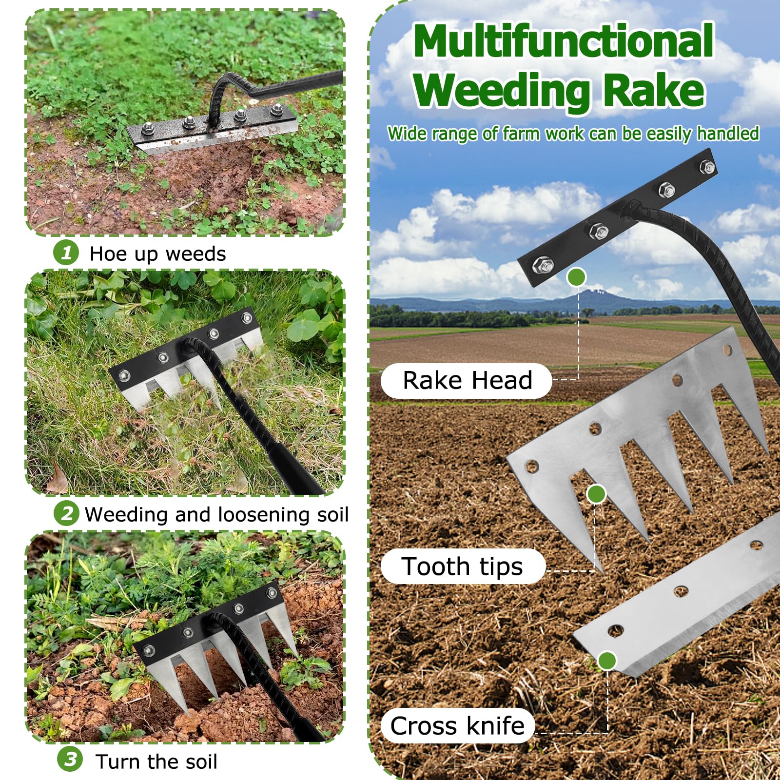 Qikstren long-handle design provides comfortable reach for taller gardeners.