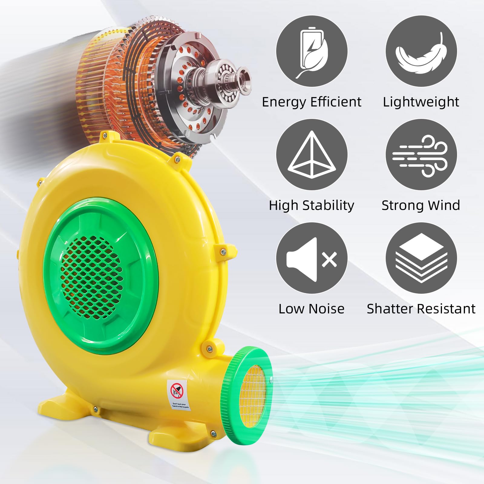 QILEBA bounce house blower in use demonstrates quick setup and reliable performance
