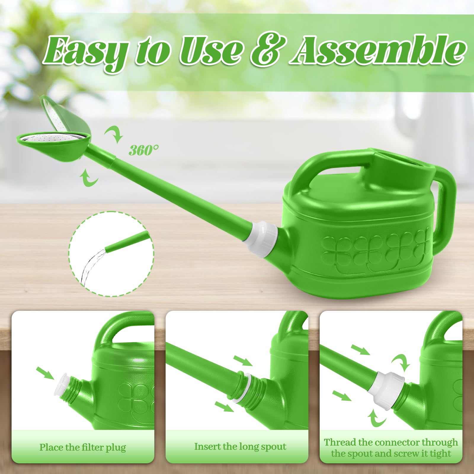 Qilebi detachable spout with tight seal prevents leaks during watering