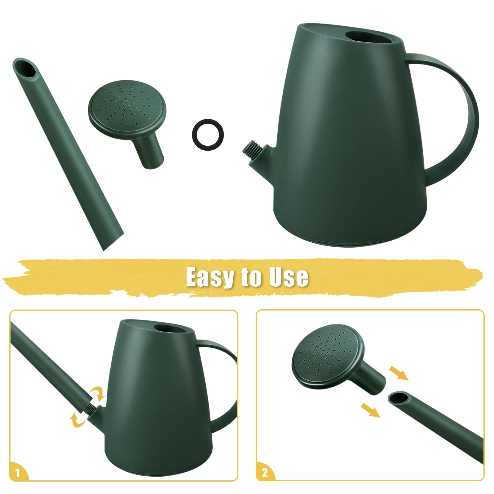 Qilebi 1.8L capacity watering can ideal for small plant setups