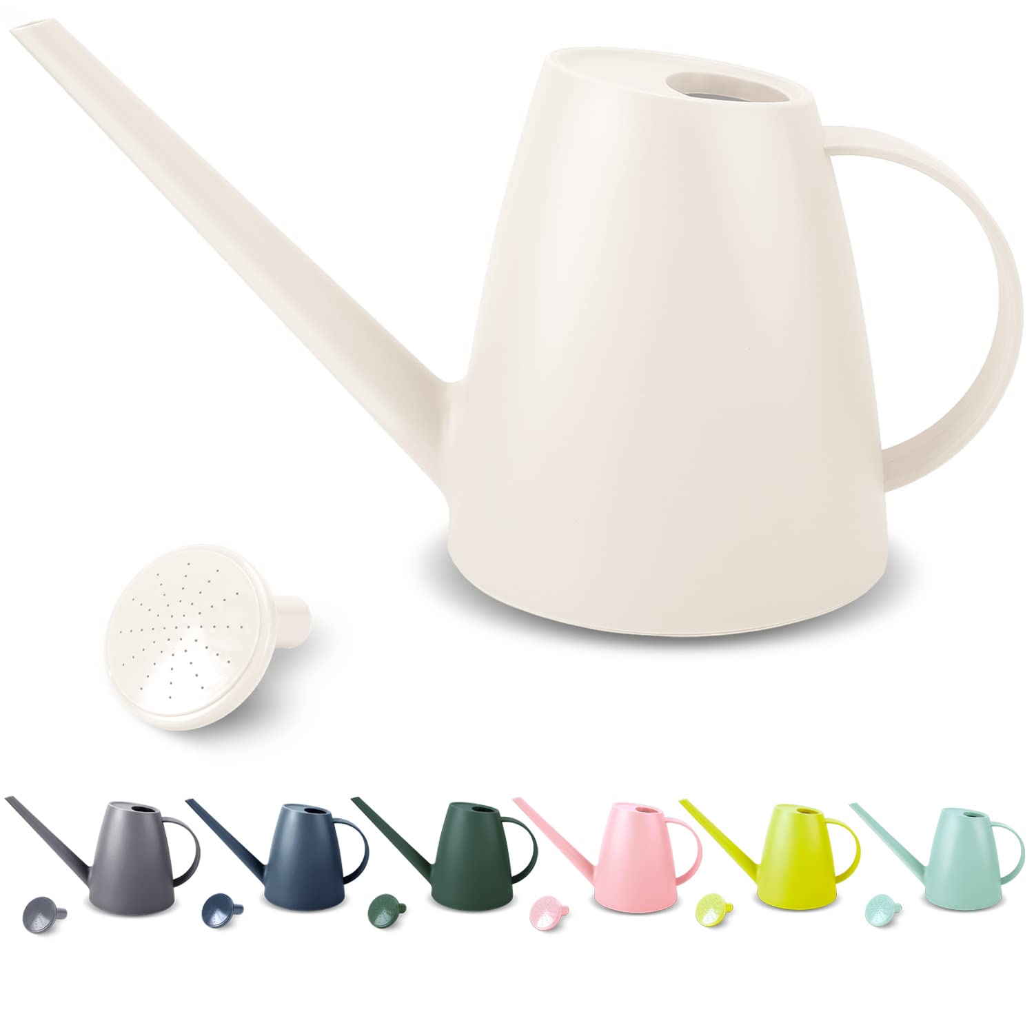Qilebi watering can with detachable shower nozzle for precise indoor plant care.