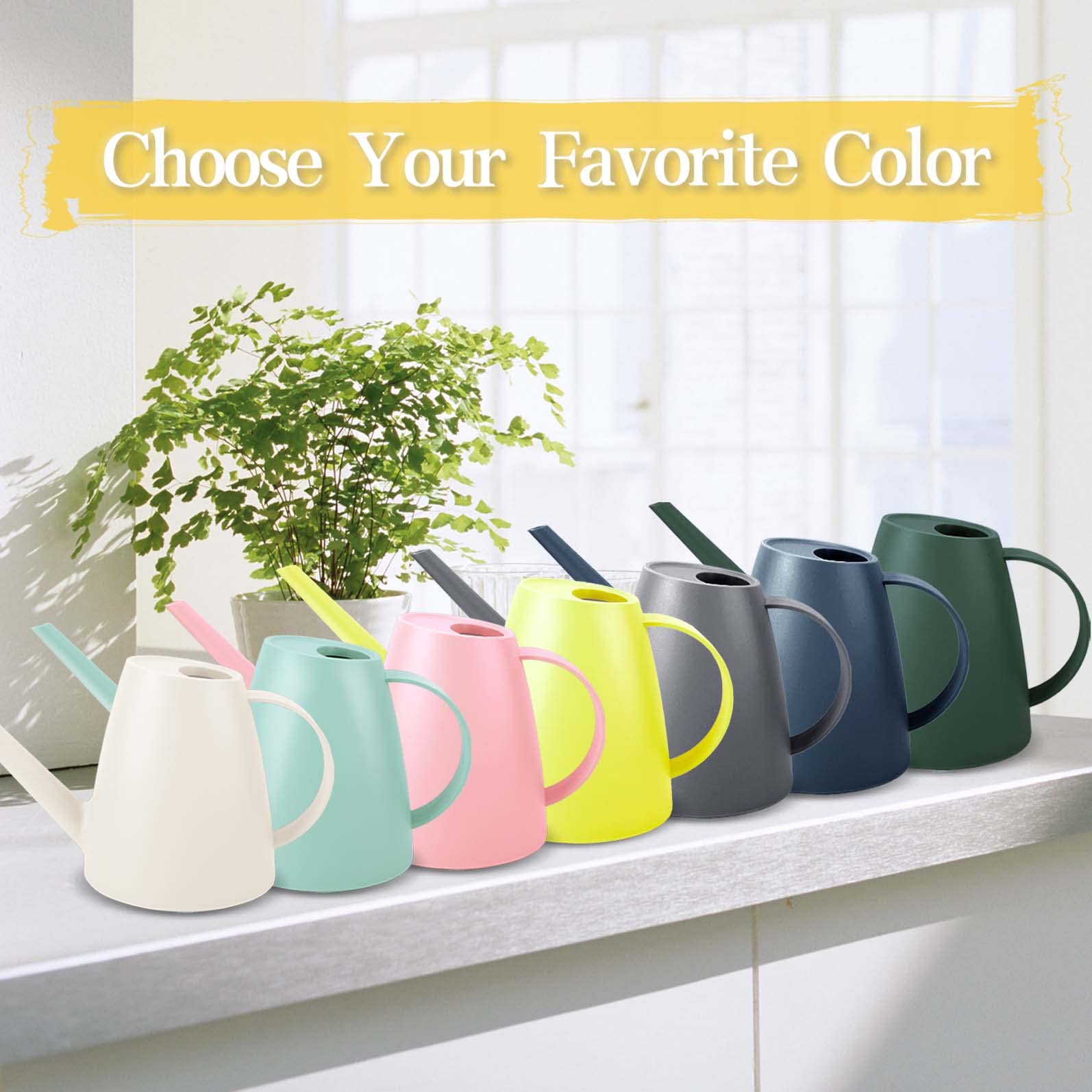 Qilebi indoor-outdoor pink watering can for versatile use